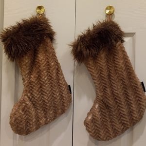 Set of 2 Dennis Basso 15.5" Faux Fur Holiday Stockings (Blonde)